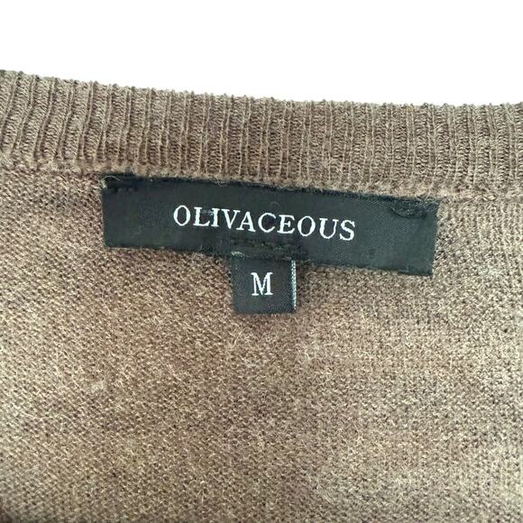 Olivaceous Crew Neck Long Sleeve Shirt Zebra Print Size Medium Brown & Black - Picture 7 of 11